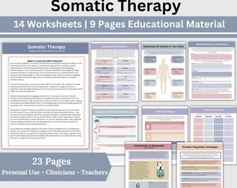 Somatic Therapy Worksheets: Felt Senses & Trauma Exercises (Digital Download)