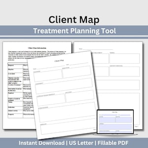 Therapy Client Mapping & Treatment Planning Tool - Case Conceptualization for Therapist Office, Psychology, Therapy Notes, Therapist Planner