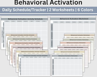 CBT Worksheets: Behavioral Activation, Mood Tracker (Digital Download)