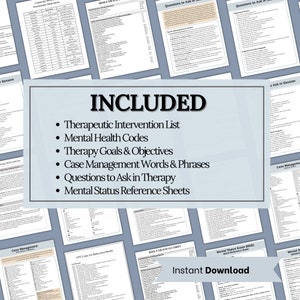 SAVE 20% with our mental health therapy cheat sheets bundle!  Shop's best seller therapy tools to help you feel prepared for your sessions.  Have the tools in place to make your documentation easier!