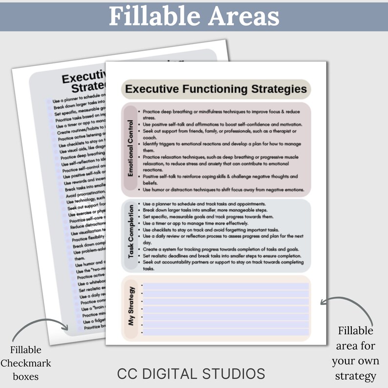 Emphasizing neurodivergent perspectives, it covers executive functioning skills such as impulse control, working memory, cognitive flexibility, planning, organization, self-monitoring, task initiation, emotional control, and task completion