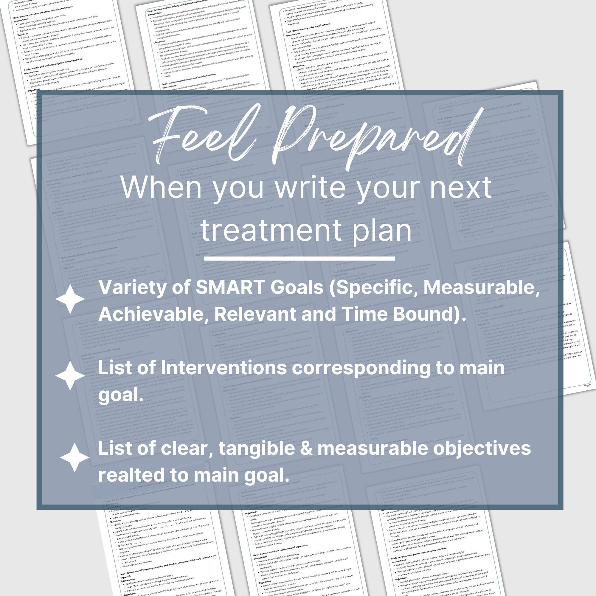 Anxiety Treatment Plan Cheat Sheet: Therapy Goals, Interventions ...