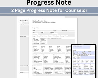 Therapy Progress Notes, Counseling Office Forms, Therapy Session Notes, Psychotherapy, Private Practice Template, Therapist Documentation