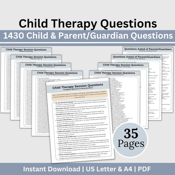 Child Therapy Questions: Counseling & Social Work Resources (Digital Download)
