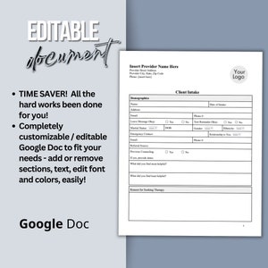 Mental Health Client Intake Form, a customizable Google Docs template specifically crafted for mental health practitioners, including therapists, counselors, psychologists, and social workers.