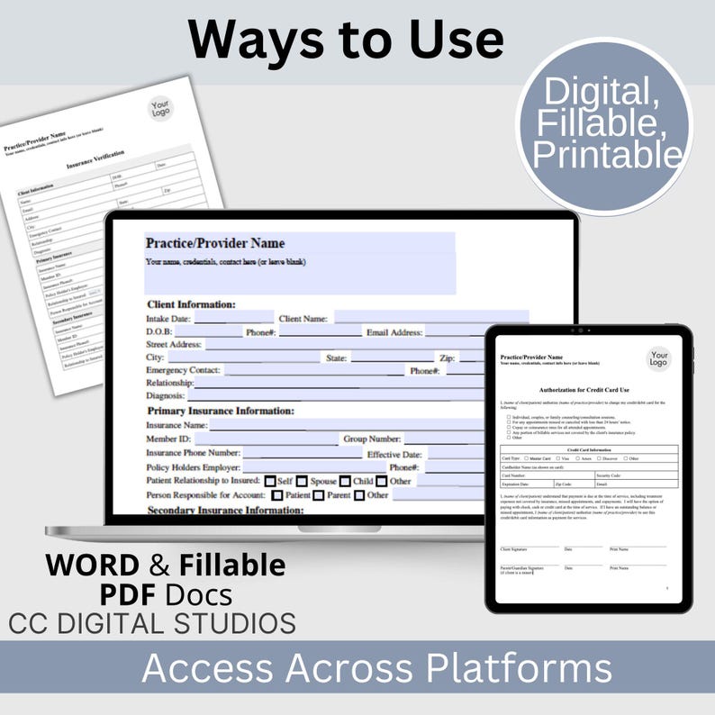 Therapist Office Forms Bundle: Private Practice Paperwork (WORD & PDF ...