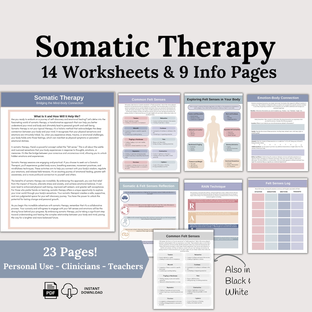 Somatic Therapy Worksheets Felt Senses Somatic Exercises for Sensory Somatic Therapy Worksheets Felt Senses Somatic Exercises for Sensory