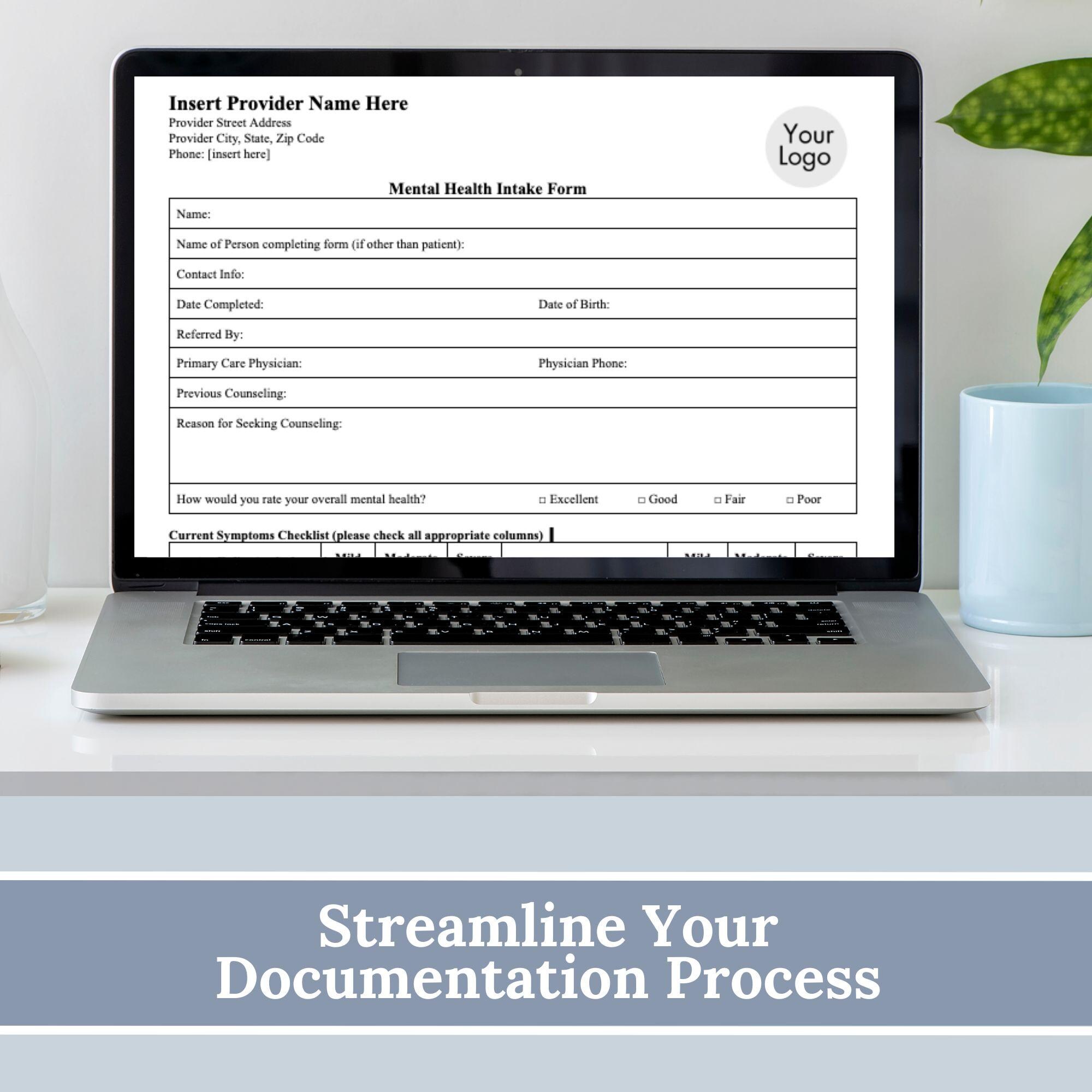 Mental Health Client Intake Form: Editable Google Doc Template - Etsy