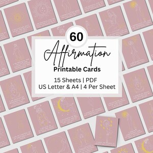 60 Empowering Affirmation Cards for Women, Motivational, Confidence & Mindfulness Quotes, Daily Gratitude and Positive Affirmations