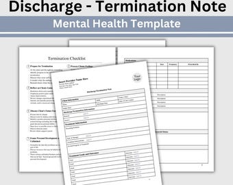 Therapist Discharge Note Template: Termination Summary & Checklist (Google Doc)