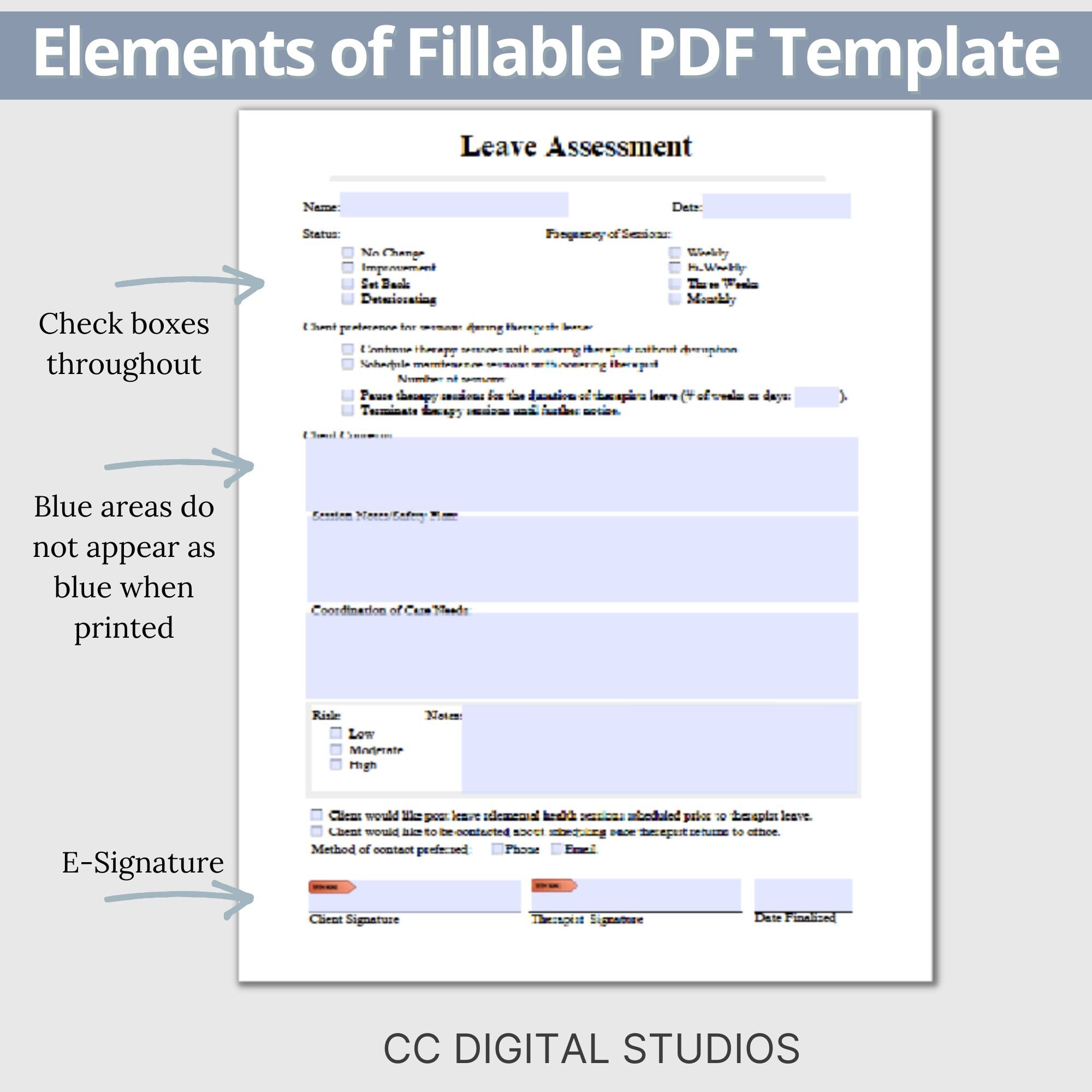 Therapist Leave of Absence Assessment: Private Practice Forms (fillable ...