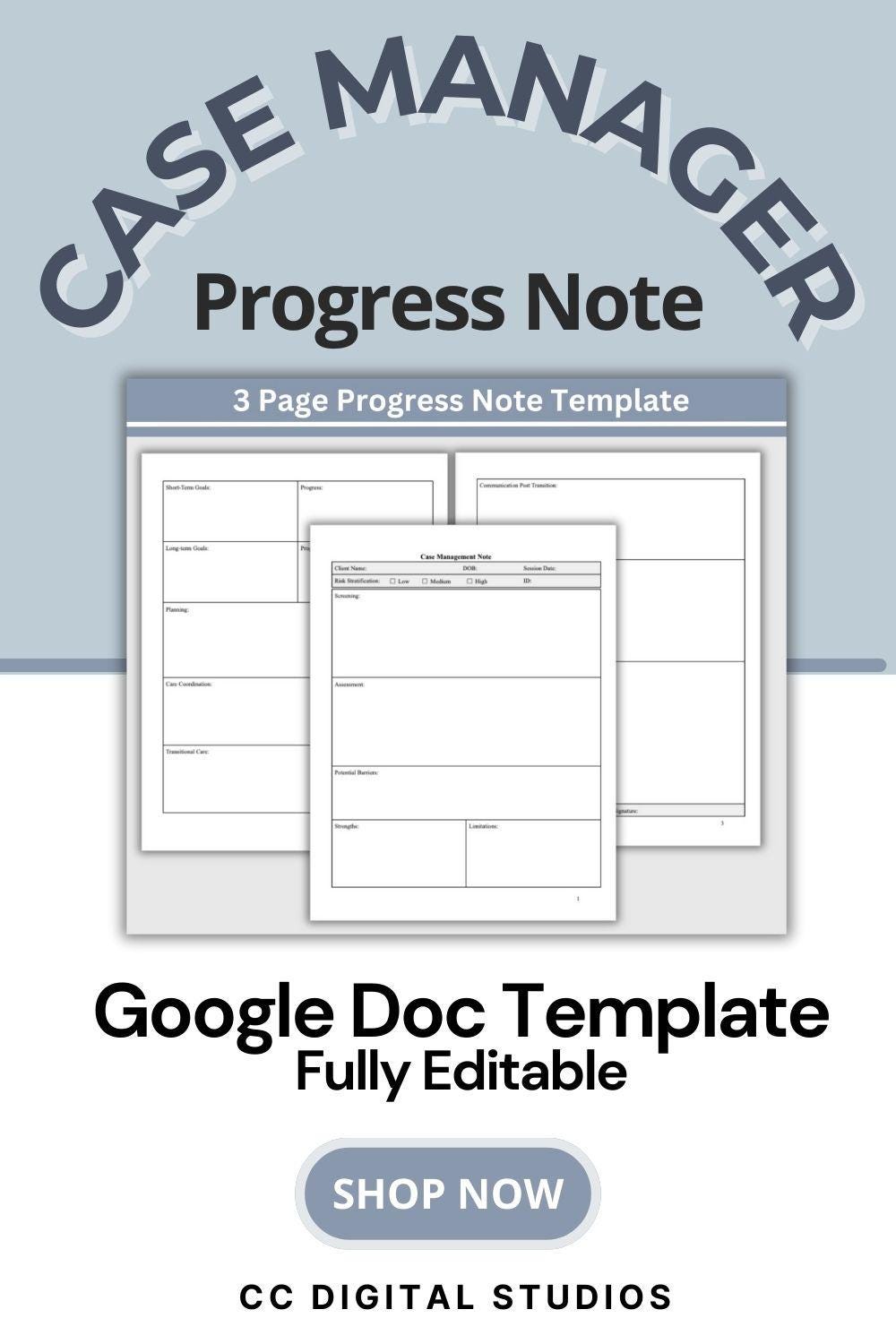 Social Worker Progress Note Template Editable Google Doc SOAP/DAP Form ...