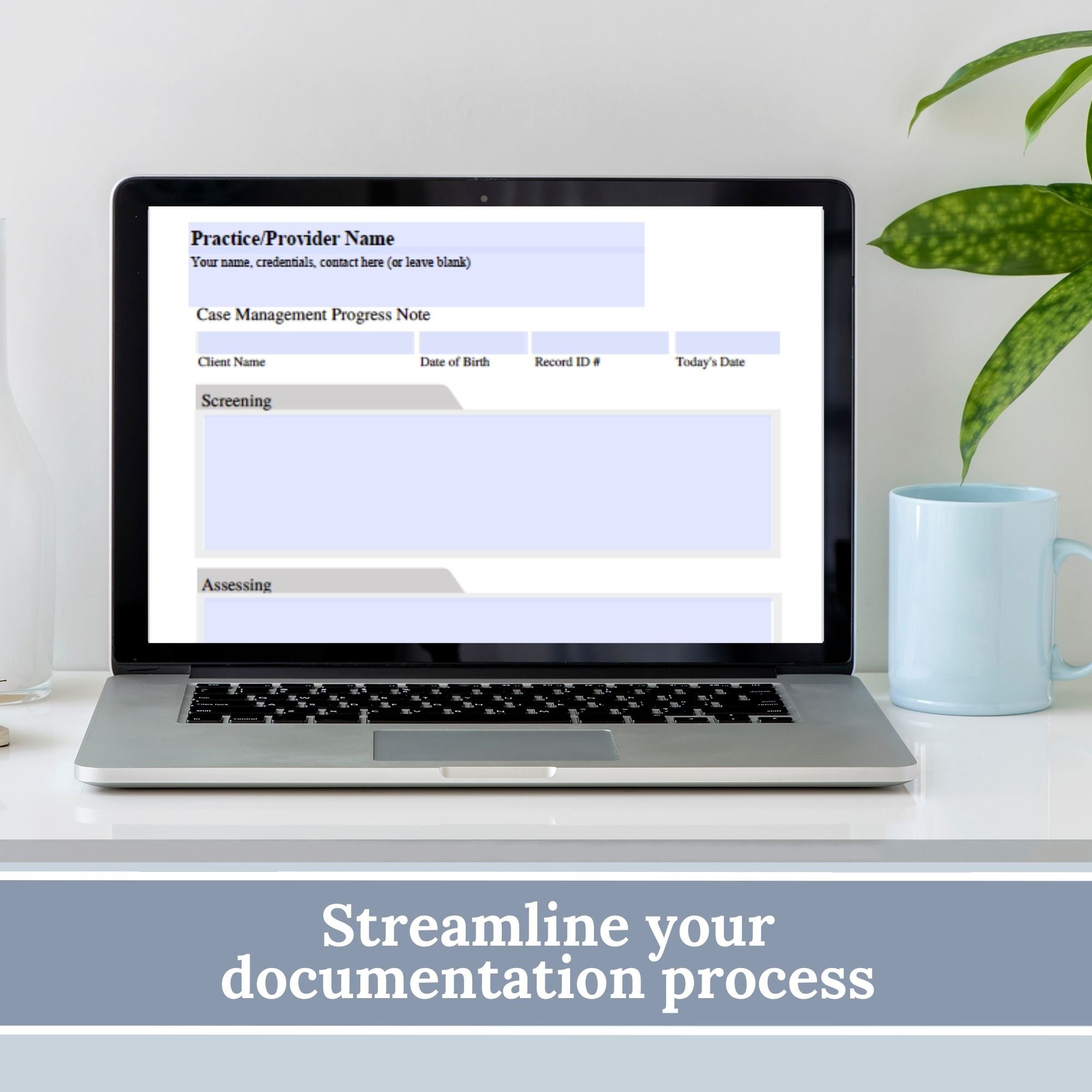 Case Management Progress Note Template: Fillable PDF for Social Workers ...