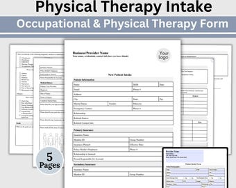 Therapist Client Intake Form: Fillable PDF Template for PT & OT Offices