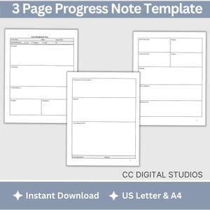 Social Worker Progress Note Template, Perfect for Case Management ...
