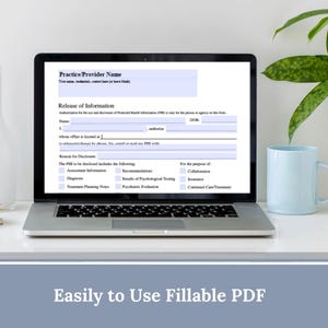 Release of Information (ROI) Form, designed specifically for mental health professionals.  Release of Information, Informed Consent, Mental Health ROI, Private Practice Paperwork, Therapy Tools, Therapy Consent Form, HIPAA Form