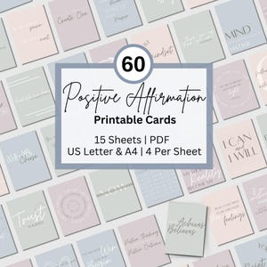 Carte di affermazioni positive, 60 carte di citazioni positive per i farmaci, carte di affermazioni stampabili, carte motivazionali, regalo premuroso