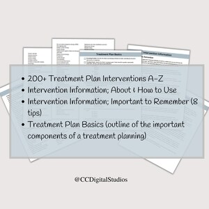 Therapy Interventions List & Treatment Planning Educational Material ...