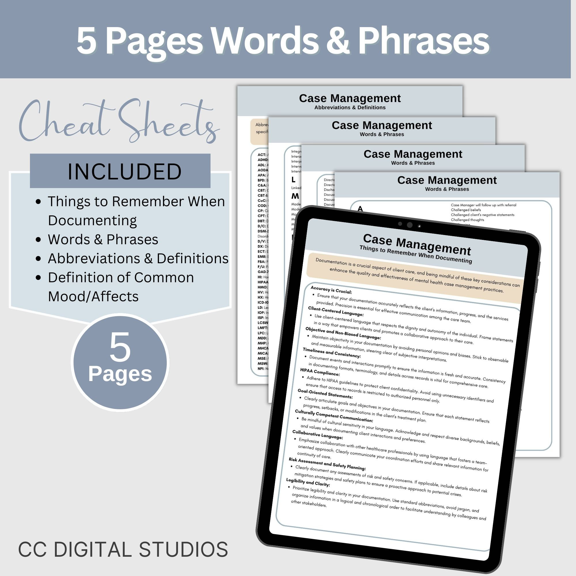 Case Manager Notes Bundle: Social Worker Tools (fillable PDF) - Etsy