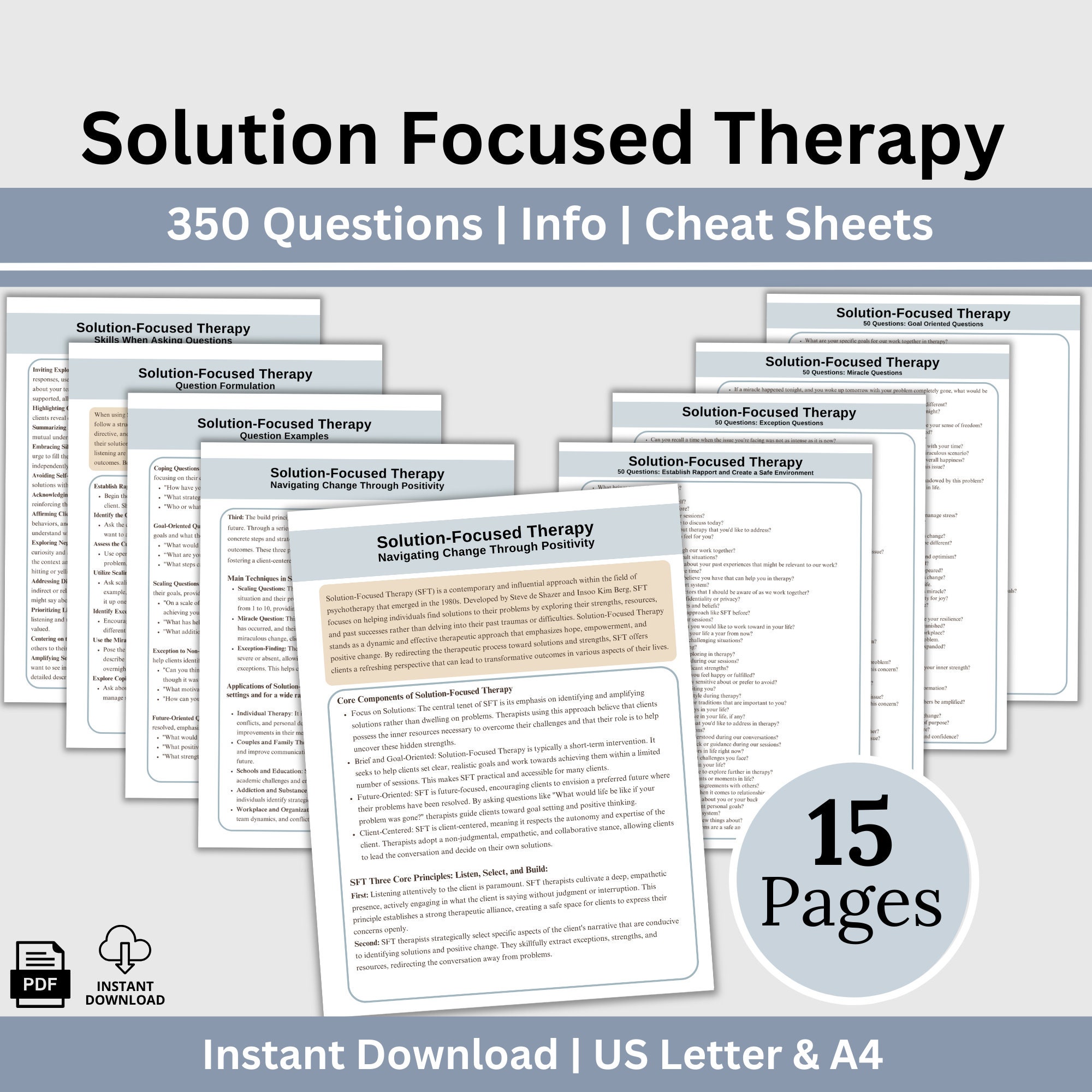 CHEAT SHEET BUNDLE, Mental Health Desk Top Reference, Therapist