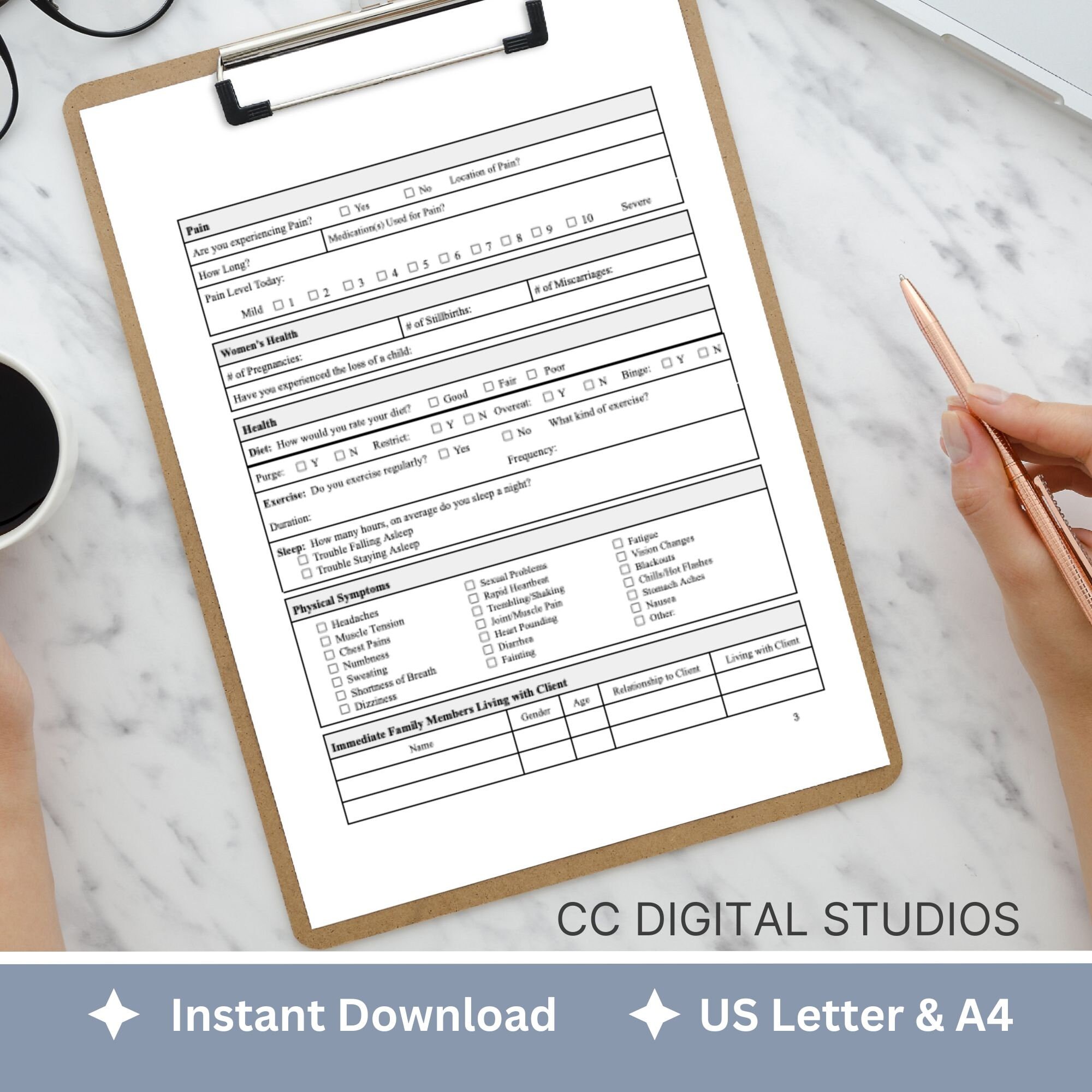 Mental Health Client Intake Form: Therapy Office Template (google Doc ...
