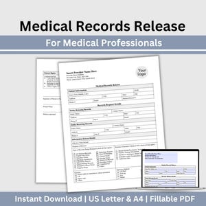 Medical Records Release Form: Printable Fillable PDF Template