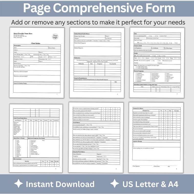 Mental Health Client Intake Form, a customizable Google Docs template specifically crafted for mental health practitioners, including therapists, counselors, psychologists, and social workers.