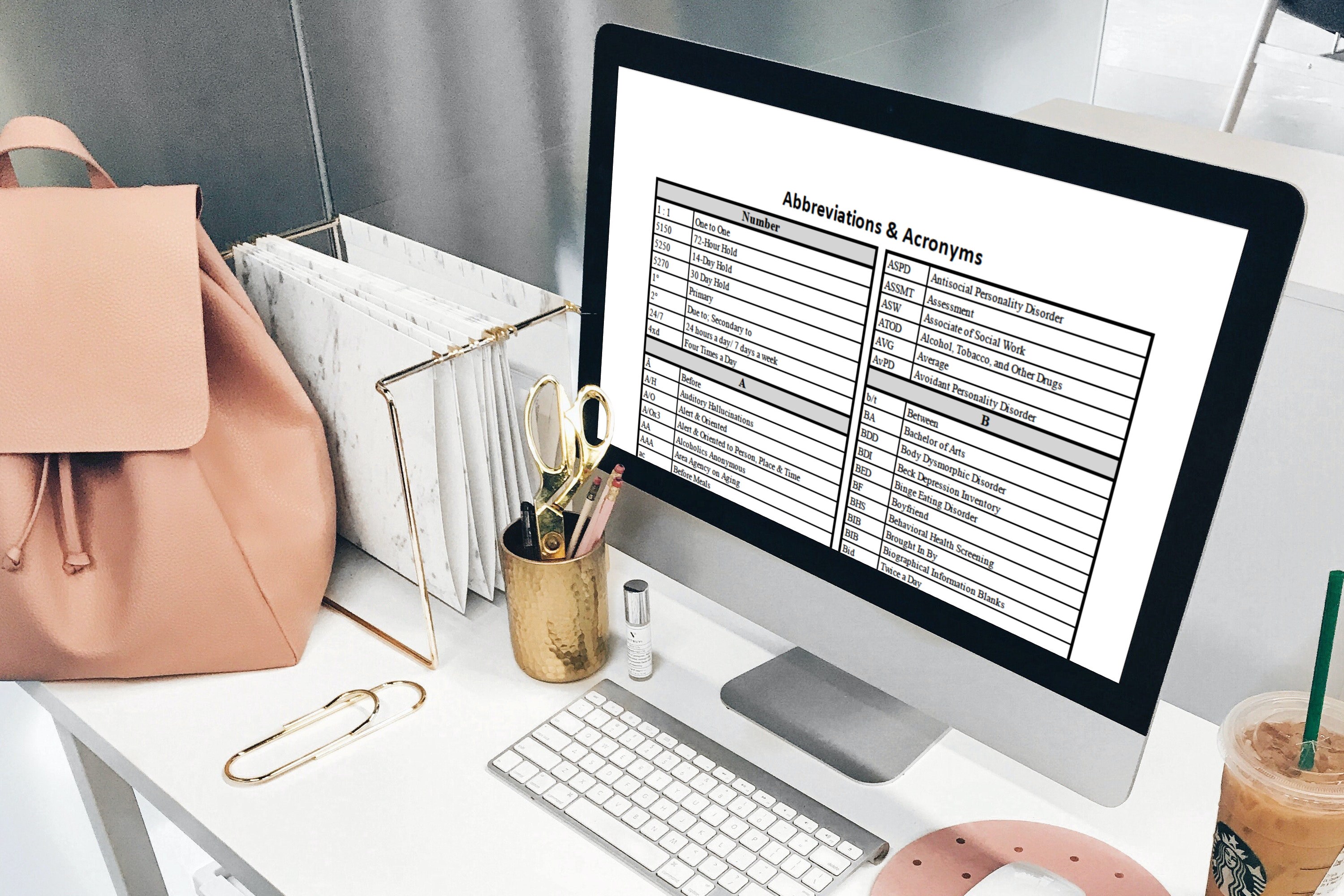 Abbreviations & Acronyms for Mental Health Clinicians, Therapy Cheat