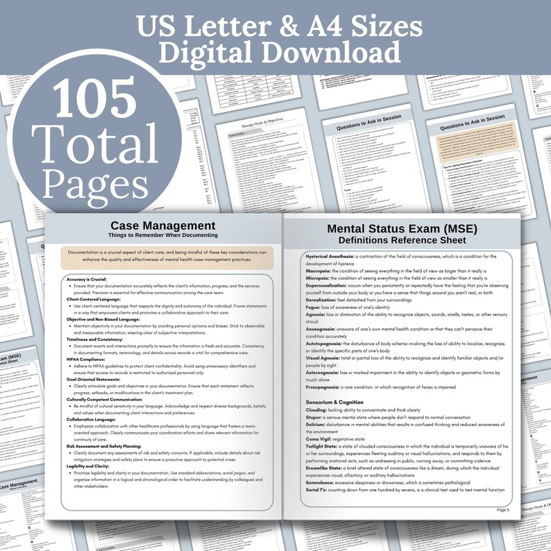 SAVE 20% with our mental health therapy cheat sheets bundle!  Shop's best seller therapy tools to help you feel prepared for your sessions.  Have the tools in place to make your documentation easier!