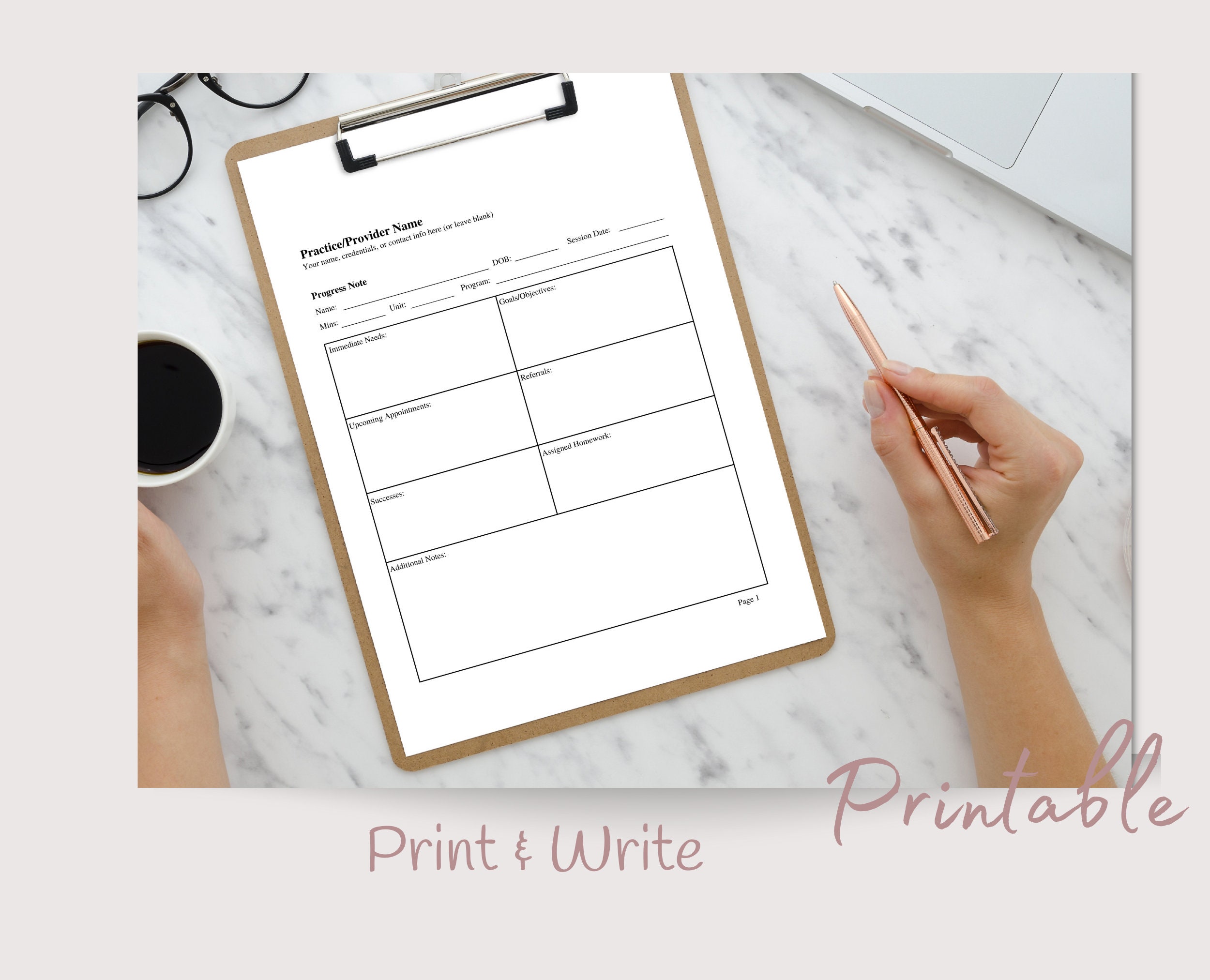 Case Management Progress Notes, Social Worker Templates, Therapy