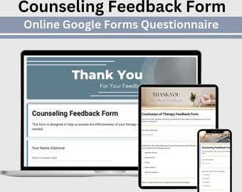 Counseling Feedback Google Forms Template: Therapist Resource (Digital Download)