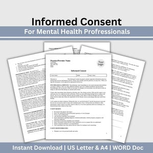 Informed Consent Template for Therapy Practice (Editable WORD Doc)