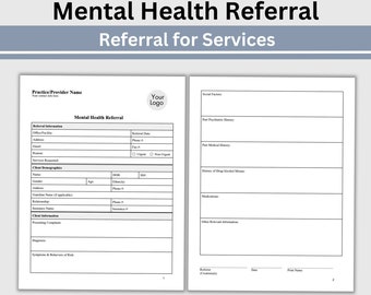 Mental Health Referral Template: Therapist Office Resources (Google Doc)