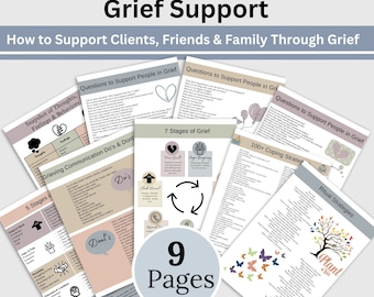 Può includere: Un download digitale di una guida di 9 pagine per il supporto al lutto. La guida include sezioni su pensieri, sentimenti, comportamenti, comunicazione, fasi del lutto, strategie di coping e rituali. La guida è progettata per aiutare le persone a sostenere gli altri che sono in lutto.