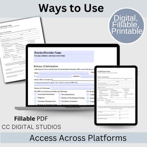 Release of Information (ROI) Form, designed specifically for mental health professionals.  Release of Information, Informed Consent, Mental Health ROI, Private Practice Paperwork, Therapy Tools, Therapy Consent Form, HIPAA Form