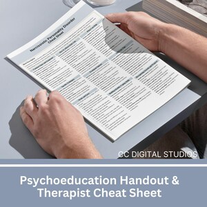 Narcissistic Personality Disorder Therapy Cheat Sheet, 2 IN 1 Psychoeducation for Client and Cheat Sheet for Counselors, Counseling Resource