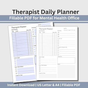 Therapist Daily Planner: Clinical Appointment Template (Digital Download)