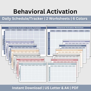 CBT Behavioral Activation Worksheet: Daily Activity Planner (Digital Download)