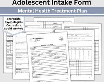 Formulario de admisión para adolescentes: Plantilla de terapeuta de salud mental (Documento de Google)