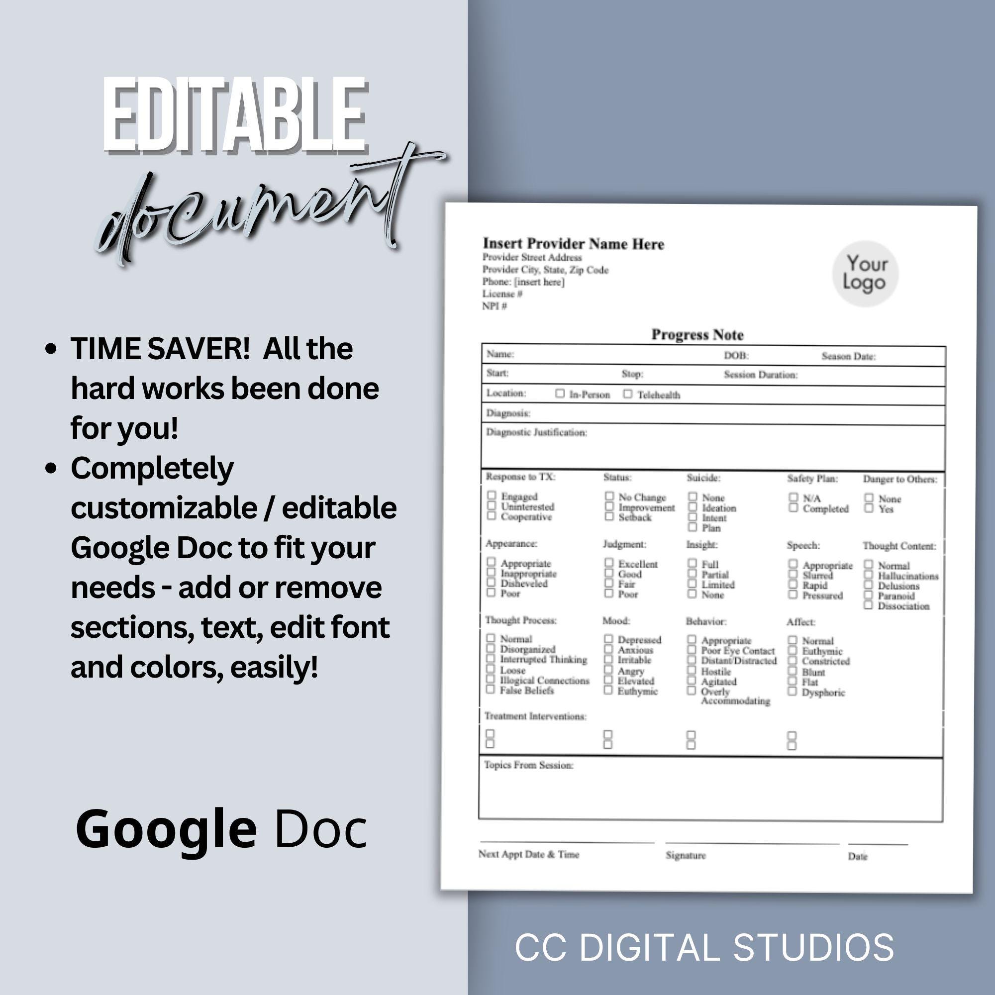 Therapy Forms Bundle: Client Intake, Progress Notes, Treatment Plan ...