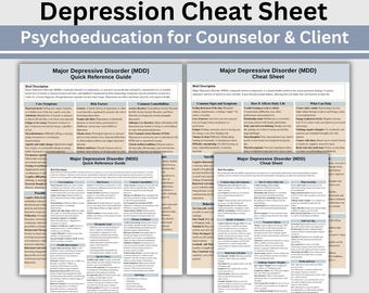 Depression Cheat Sheet, Counselor & Client Psychoeducation (PDF)