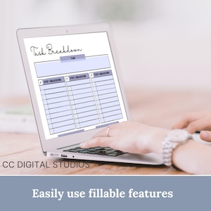 Action step checklist section zoomed in to show checkboxes, owner initials, and time blocks, helping planners estimate effort, assign responsibilities, and prevent scope creep in multi step projects and busy weekly schedules