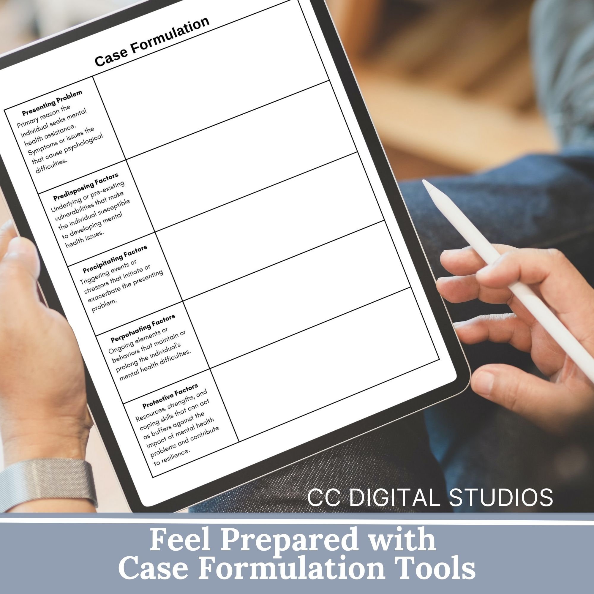 5 P's Case Formulation Worksheets: Mental Health Client Map (digital ...