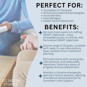 Printable ADHD SMART Goals Worksheet PDF digital planning tool for executive function support, ADHD therapy, objective setting and progress tracking