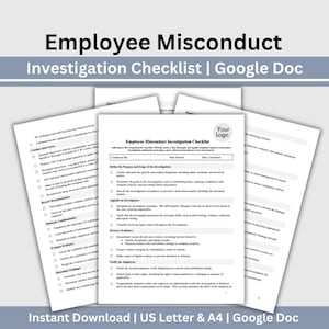 Employee Misconduct Investigation Checklist: HR Template (Editable Google Doc)