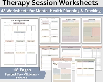 Therapy Journal: Mental Health Workbook, Session Tracker (Digital Download)