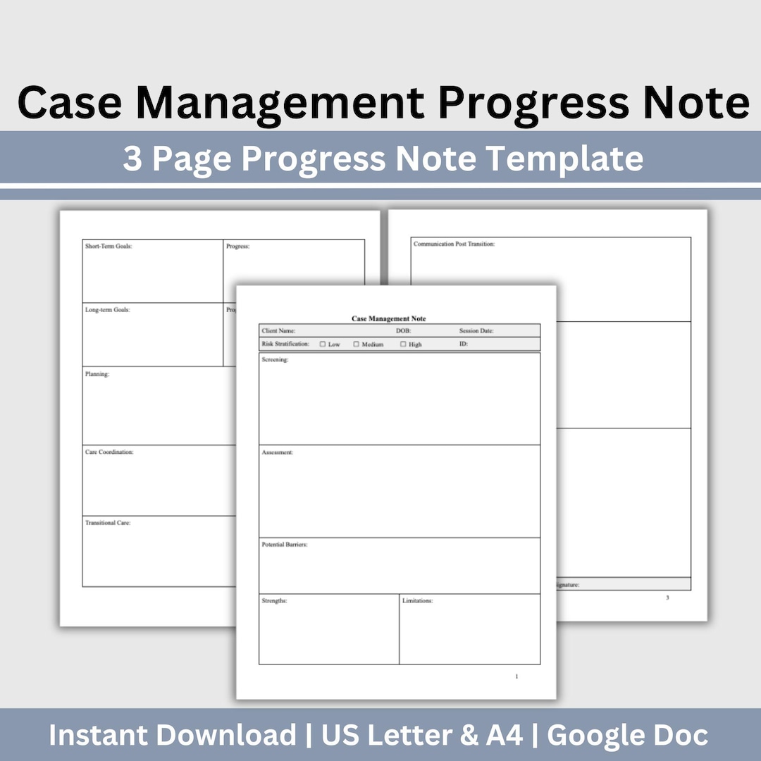 Social Worker Progress Note Template Editable Google Doc SOAP/DAP Form ...