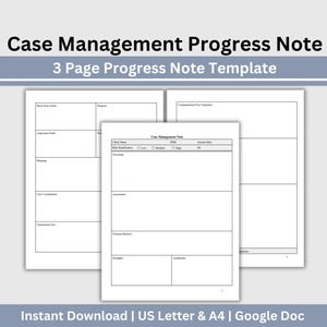 Social Worker Progress Note Template Editable Google Doc SOAP/DAP Form for Case Management
