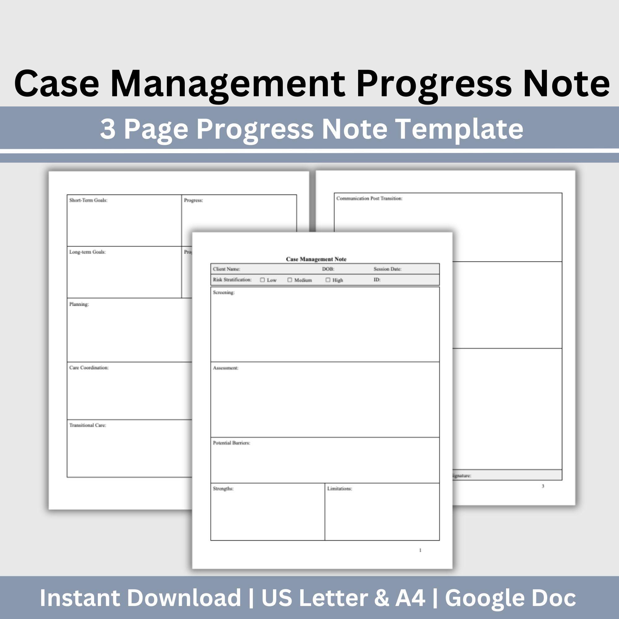 Social Worker Progress Note Template Editable Google Doc SOAP/DAP Form ...