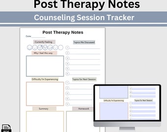 Post Therapie Notizen Tracker: Gesprächsdaten (ausfüllbares PDF)